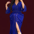 Caftan with sumptuous embroidery and handcrafted agate inlays